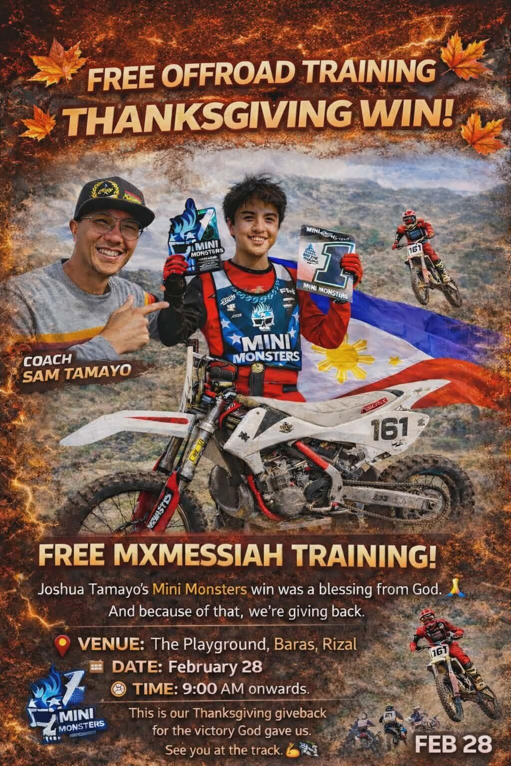 FREE OFFROAD TRAINING THANKSGIVING WIN!