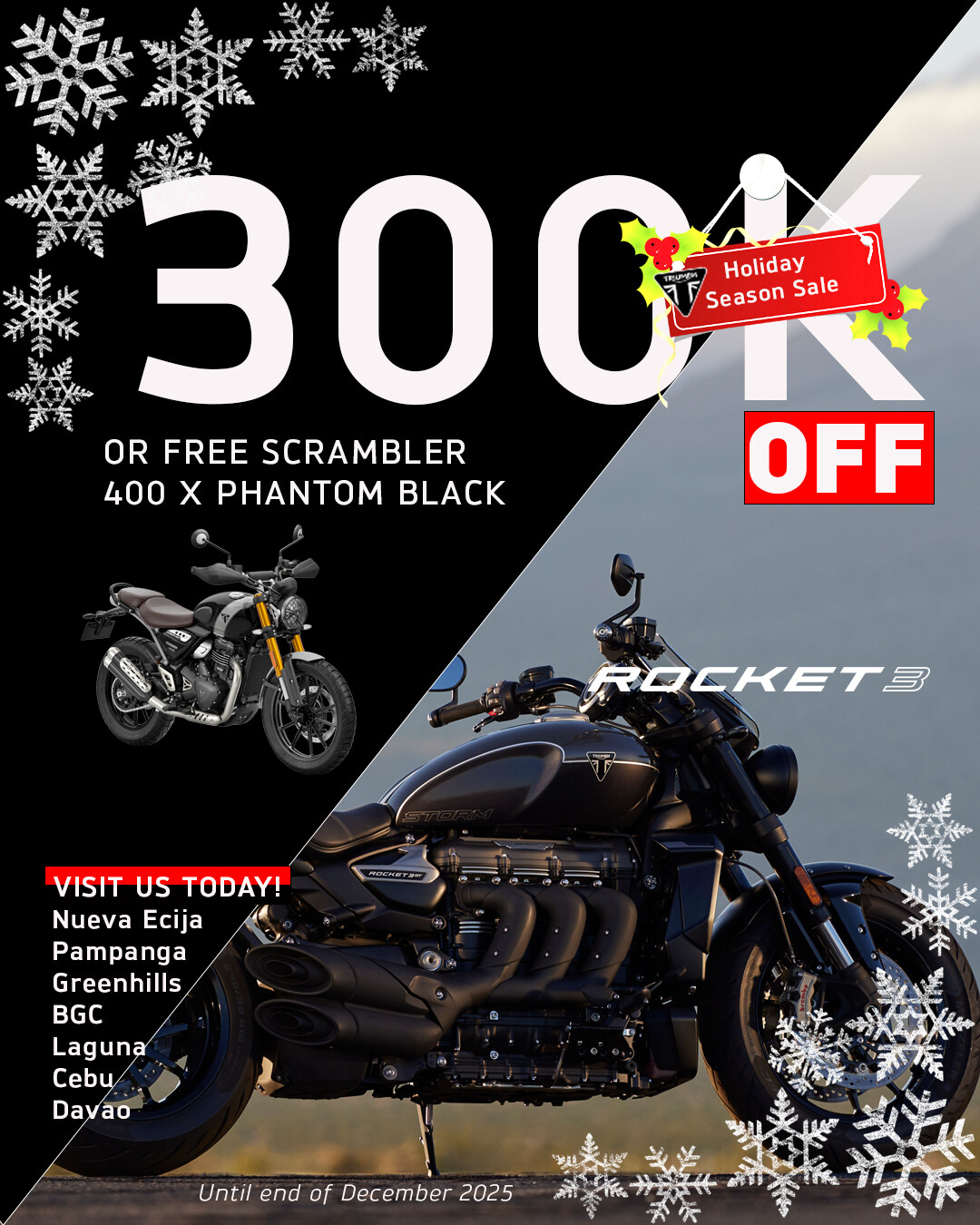 Triumph Rocket 3 R and Rocket 3 GT Holiday Season Sale!