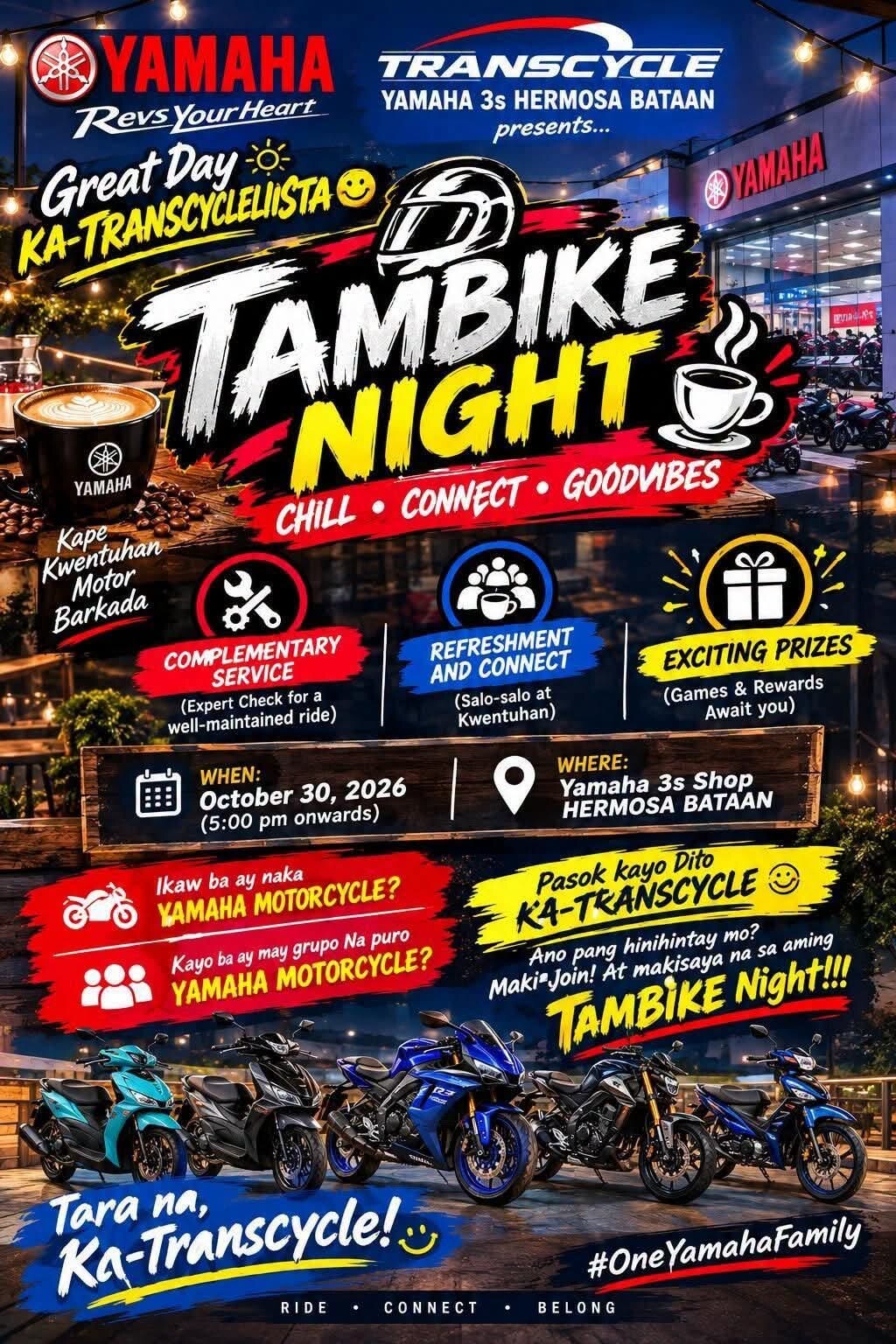 Yamaha Transcycle Hermosa Bataan Tambike Night