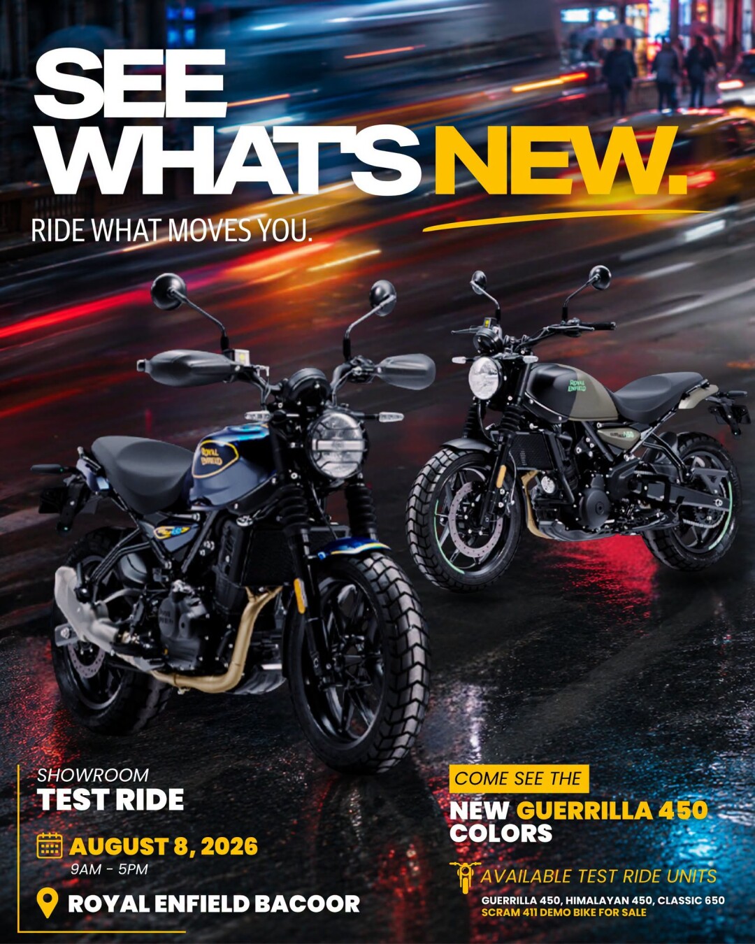 ROYAL ENFIELD BACOOR - GUERRILLA 450 TEST RIDE